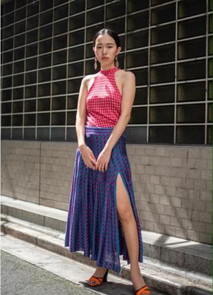 Жаккардовая юбка с распоркой спереди zara (missoni)