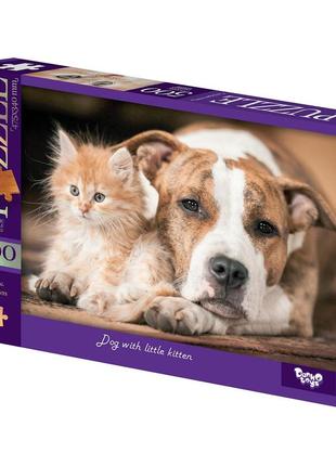 Пазли 500 ел. с.15 №11 dog with little kitten danko toys   с500-15-11  ish