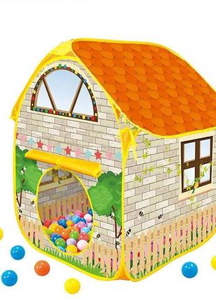 Дитячий намет-будиночок 333а-122 з різнокольоровими кульками6 фото