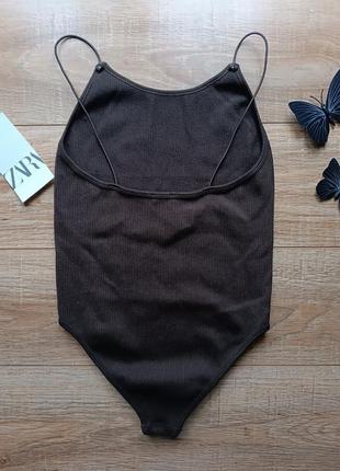 Базовое боди zara в рубчик из последних коллекций2 фото