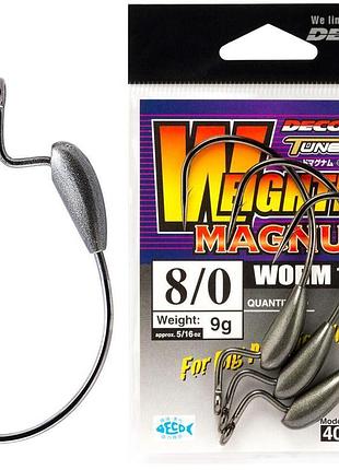 Крючок decoy worm126 weighted magnum #8/0-9.0g (3 шт/уп)
