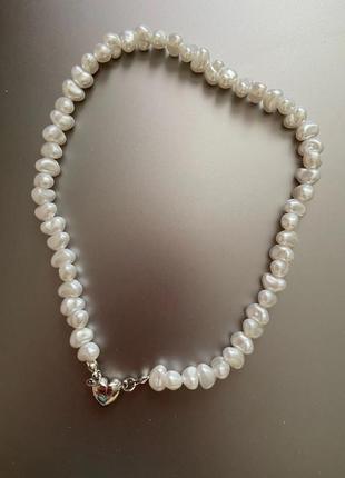 Новый кулон подвеска ожерелье жемчуг сердце4 фото