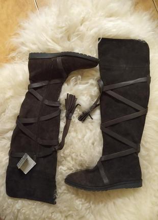 Сапоги ботфорты 💯 натуральная замша, кожа