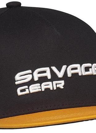 Кепка savage gear flat peak 3d logo cap one size ц:black ink
