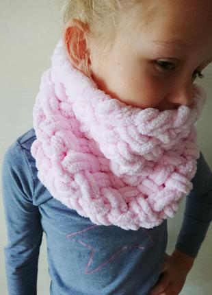 Дитячий плюшевий зимовий теплий снуд хомут шарф3 фото