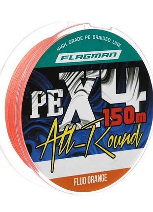 Шнур flagman all-round pe x-4 150м 0.32мм fluo orange