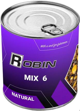 Зернова суміш robin мікс 6 зерен натурал 900 мл (ж/б)