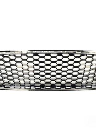 Решетка переднего бампера верхняя ford fusion 2013-2016 черные соты мелкие хром обод  ds7z-8200-ba