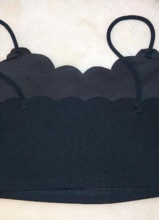 Стильний чорний жіночий базовий топ, кроп-шап5 фото
