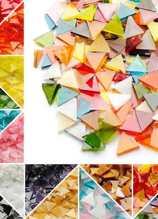 Набір шматочків мозаїки слюда форма трикутник 200 грам 240 шт колір кавова суміш6 фото