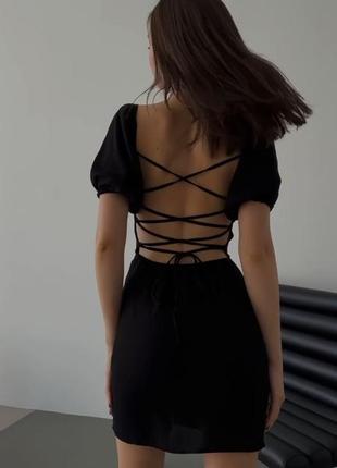 Короткое платье со шнуровкой на спине9 фото