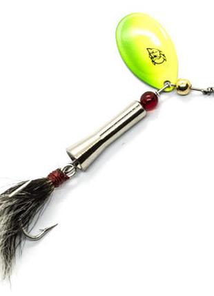 Вертушка dardevle notangle spinner 3g #chartreuse/green stripe...