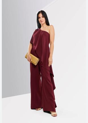 Комбінезон karren millen compact viscose one shoulder ruffle jumpsuit розмір 122 фото