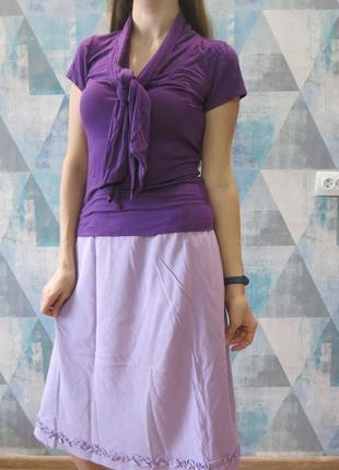 Юбка миди летний фиолетовый комплект1 фото