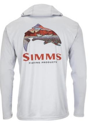 Худи simms tech hoody - artist series trout logo flame/sterlin...