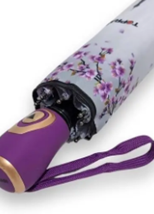 Парасолька напівавтомат жіноча toprain 625 сіро-фіолетовий3 фото