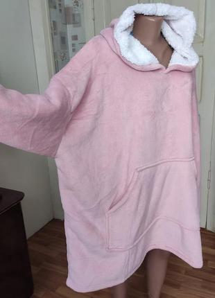 Тёплый халат балахон пончо одеяло домашняя одежда большой размер.1 фото