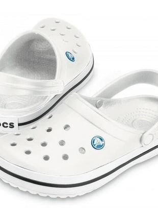 Крокси crocs сабо crocband classic white, всі розміри