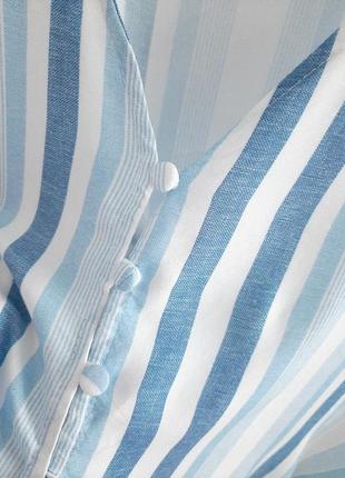 Фирменная вискозная короткая блуза в полоску_#120b4 фото