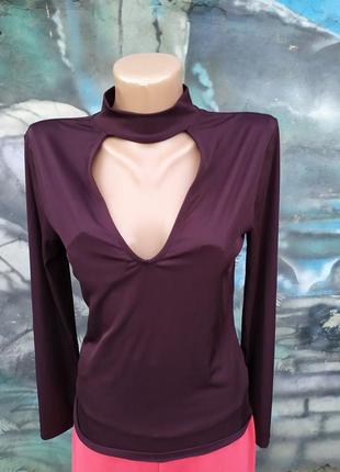 Базовая блуза бургунди чокер