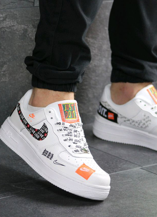 9812 nike air force 1 just do it білі з чорним