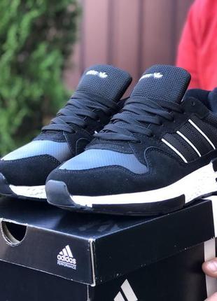 Adidas zx 500 rm чорні з білим4 фото