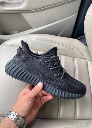 Мужские кроссовки adidas yeezy boost 350 black reflective адидас изи буст черного цвета