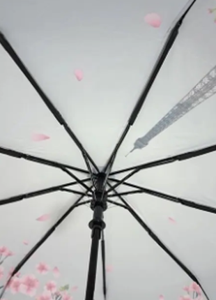Зонт полуавтомат женский toprain 625 серо-розовый2 фото