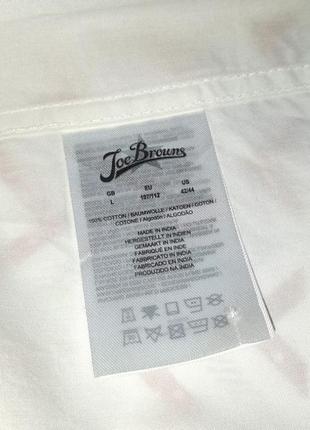 😉1+1=3 фирменная белая натуральная рубашка joe brouns, размер 48 - 505 фото