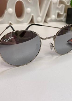 Очки солнцезащитные ray-ban серые зеркальные2 фото