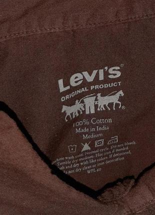 😉1+1=3 брендова шоколадна бавовняна сорочка levis, розмір 44 - 463 фото