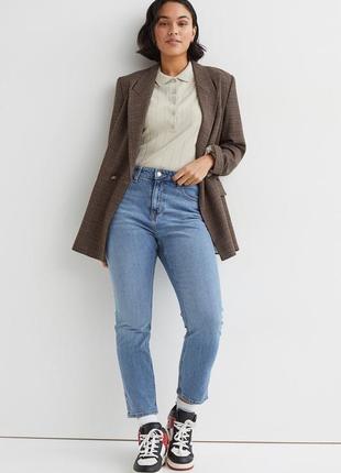 Slim high ankle jeans h&m вузькі джинси з високими щиколотками завищена талія світлі голубі джинси4 фото