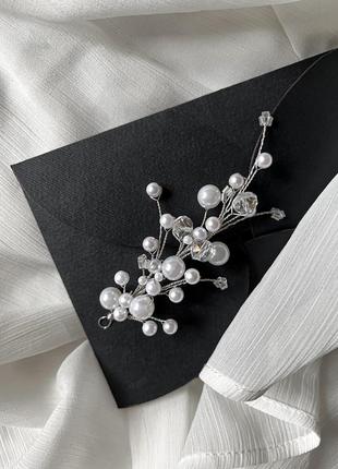 Весельное украшение для волос, веточка в прическу, украшение в прическе невесте, ободок2 фото