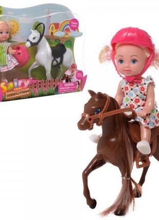 Лялька defa 8390 10 см, кінь 11 см, шолом