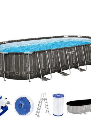 Каркасний басейн bestway 561es power steel™ frame pool з фільт...