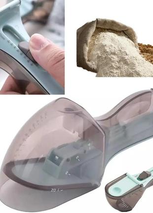 Регульована пластикова мірна ложка 2 шт для вимірювання adjustable measuring spoon3 фото