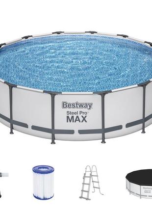 Каркасний басейн bestway 56950 steel pro max™ с фільтруючим на...