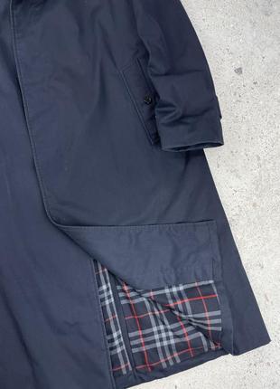 Burberry vintage trench coat navy blue мужской трен плащ оригинал7 фото