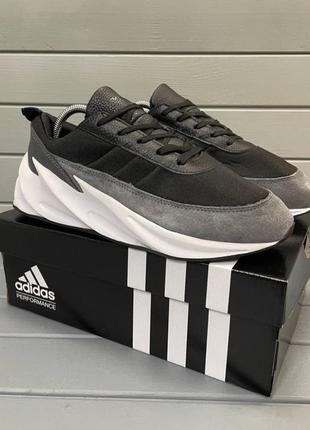 Кроссовки adidas shark кожаные с замшевой вставочкой3 фото