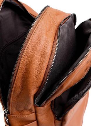 Женский кожаный рюкзак ржи цвета3 фото