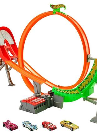 Hot wheels трек хот вілс божевільний форсаж з 5 машинками power shift raceway