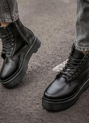 Зимние dr. martens jadon женские на платформе черные6 фото