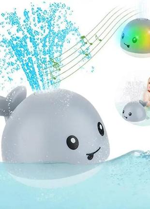 Іграшка для ванної кіт bath toys світиться з фонтаном, кит-фонтан для купання з підсвічуванням