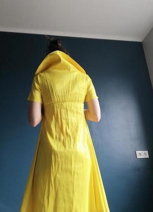 Сочное желтое нарядное/праздничное платье миди. 36,38,408 фото