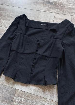 Черная укороченная блуза plt