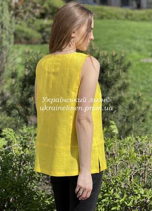 Блуза ріо жовта, сорочка, вишиванка, льняна, галерея льону, 44-54рр.2 фото