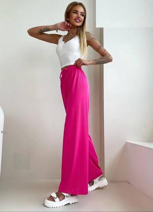 Жіночі літні штани кльош з турецького рубчика6 фото