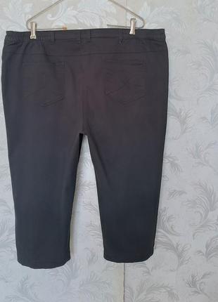Р 22 / 56-58 укороченные черные штаны брюки капри бриджи прямые большие батал стрейчевые bm3 фото