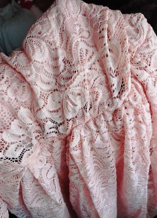 Кружевное, нежное розовое платье2 фото