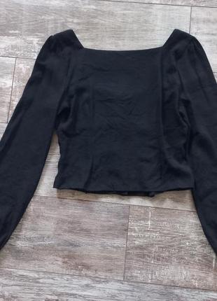 Черная укороченная блуза plt10 фото
